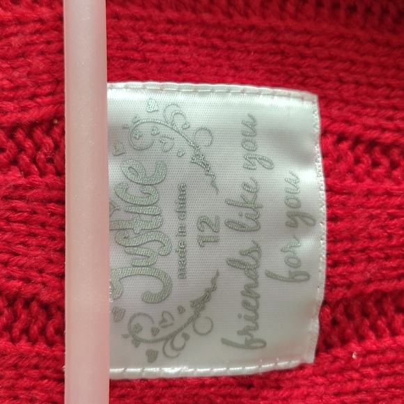 Justice Girl's Red Knit Sweater Dress - Picture 3 of 7